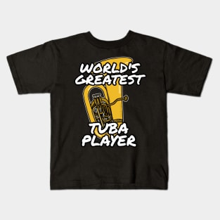 World's Greatest Tuba Player Tubaist Brass Musician Funny Kids T-Shirt